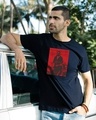 Shop Powerful People 2.0 Half Sleeve T-Shirt Navy Blue-Front