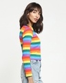 Shop Pride Multicolor Stripe Full Sleeve Snug Blouse-Design
