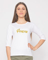 Shop Princess Round Neck 3/4th Sleeve T-Shirt-Front