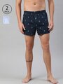 Shop Pack of 2 Men's Blue All Over Printed Woven Boxers-Front