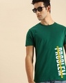 Shop Men's Green Problem Solved Typography T-shirt-Front