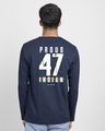 Shop Proud Indian 47 Full Sleeve T-Shirt - Galaxy Blue-Design