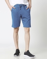 Shop Prussian Blue Casual Shorts-Front