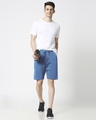 Shop Prussian Blue Casual Shorts-Full