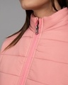 Shop Punch Pink Plain Puffer Jacket