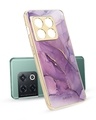 Shop Purple Gold Marble Metallic Gold Premium Glass Case for OnePlus 10 Pro-Front