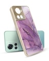 Shop Purple Gold Marble Metallic Gold Premium Glass Case for OnePlus 10R 5G-Front