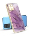 Shop Purple Gold Marble Metallic Gold Premium Glass Case for Realme 8-Front