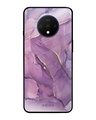 Shop Purple Gold Marble Premium Glass Case for OnePlus 7T (Shock Proof, Scratch Resistant)-Front