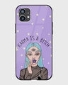 Shop Purple Karma Is A Bitch Premium Glass Case for Nothing Phone (1)-Front