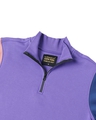 Shop Men's Purple Contrast Sleeve Color Block Half Zipper Sweatshirt