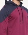 Shop Men's Purple & Blue Color Block Hoodie T-shirt