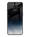 Shop Black- Blue Aura Redmi Note 9 Pro Premium Glass Case (Gorilla Glass & Shockproof Anti-Slip Silicone)-Front
