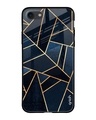 Shop Blue Abstract Tiles Printed Premium Glass Cover For (Apple Iphone 7)-Front