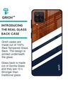 Shop Bold Stripes Glass Case For Samsung Galaxy A12-Back