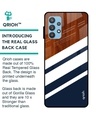 Shop Bold Stripes Glass Case For Samsung Galaxy A32-Back