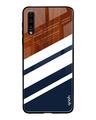 Shop Bold Stripes Glass Case For Samsung Galaxy A50-Front