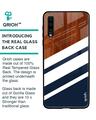 Shop Bold Stripes Glass Case For Samsung Galaxy A70-Back