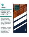 Shop Bold Stripes Glass Case For Samsung Galaxy F62-Back