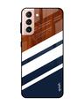 Shop Bold Stripes Glass Case For Samsung Galaxy S21 Plus-Front