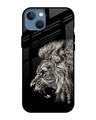 Shop Black Brave Lion IPhone 13 Premium Glass Case (Gorilla Glass & Shockproof Anti-Slip Silicone)-Front
