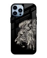 Shop Black Brave Lion Iphone 12 Premium Glass Case (Gorilla Glass & Shockproof Anti-Slip Silicone)-Front