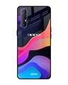 Shop Colorful Fluid Glass Case For Oppo Reno 3 Pro-Front