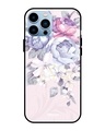 Shop Elegant Floral Glass Case For Iphone 13 Pro-Front