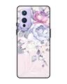Shop Oneplus 9 Elegant Floral Glass Case-Front