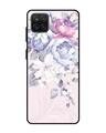 Shop Elegant Floral Glass Case For Samsung Galaxy A12