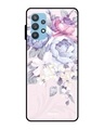 Shop Elegant Floral Glass Case For Samsung Galaxy A52-Front