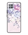 Shop Elegant Floral Glass Case For Samsung Galaxy M42-Front