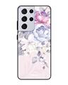 Shop Elegant Floral Glass Case For Samsung Galaxy S21 Ultra-Front