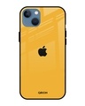 Shop Fluorescent Yellow Glass Case For Iphone 13-Front