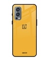 Shop Fluorescent Yellow Glass Case For Oneplus Nord 2-Front