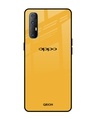 Shop Fluorescent Yellow Glass Case For Oppo Reno 3 Pro-Front