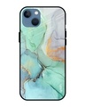 Shop Green Marble Glass Case For Iphone 13-Front
