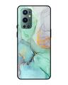 Shop Oneplus 9 Pro Green Marble Glass Case-Front