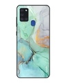 Shop Green Marble Glass Case For Samsung Galaxy A21s-Front