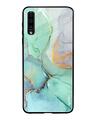 Shop Green Marble Glass Case For Samsung Galaxy A50-Front