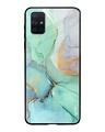 Shop Green Marble Glass Case For Samsung Galaxy A71-Front