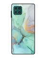Shop Green Marble Glass Case For Samsung Galaxy F62-Front