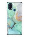 Shop Samsung Galaxy M31 Green Marble Glass Case-Front