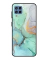 Shop Green Marble Glass Case For Samsung Galaxy M32-Front