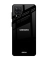 Shop Jet Black Glass Case For Samsung Galaxy A12-Front