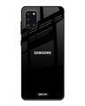 Shop Jet Black Glass Case For Samsung Galaxy A31-Front