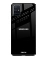 Shop Jet Black Glass Case For Samsung Galaxy A71-Front