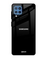 Shop Jet Black Glass Case For Samsung Galaxy F22-Front