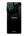 Shop Jet Black Glass Case For Samsung Galaxy F62-Front