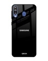 Shop Jet Black Glass Case For Samsung Galaxy M40-Front
